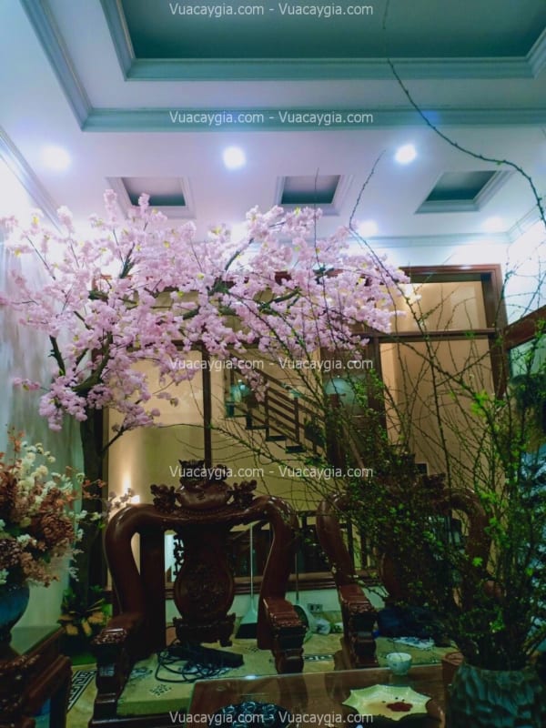 Cây hoa anh đào giả trang trí phòng khách