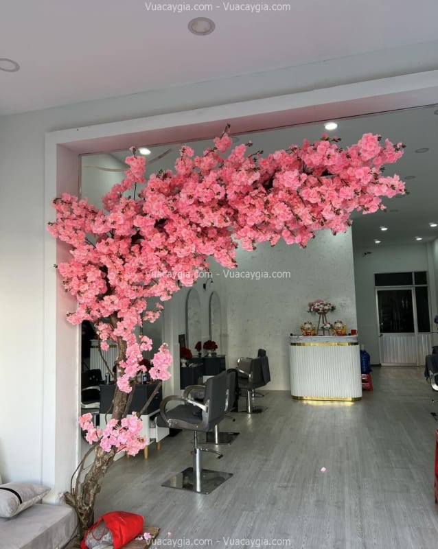 cây hoa anh đào giả trang trí quán spa