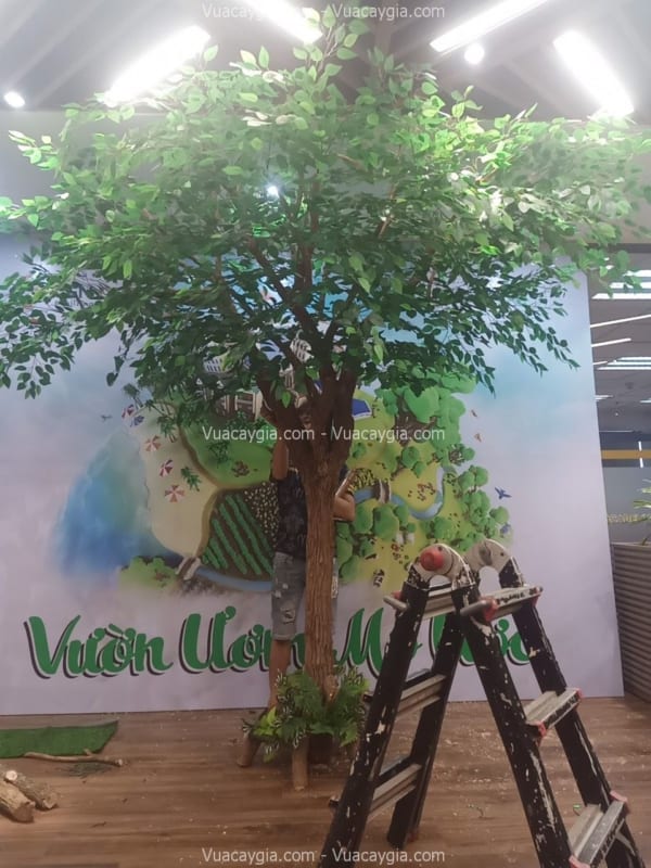 cây lá xanh giả cao 2m5